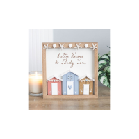 Salty Kisses 3D Shell Beach Hut Plaque